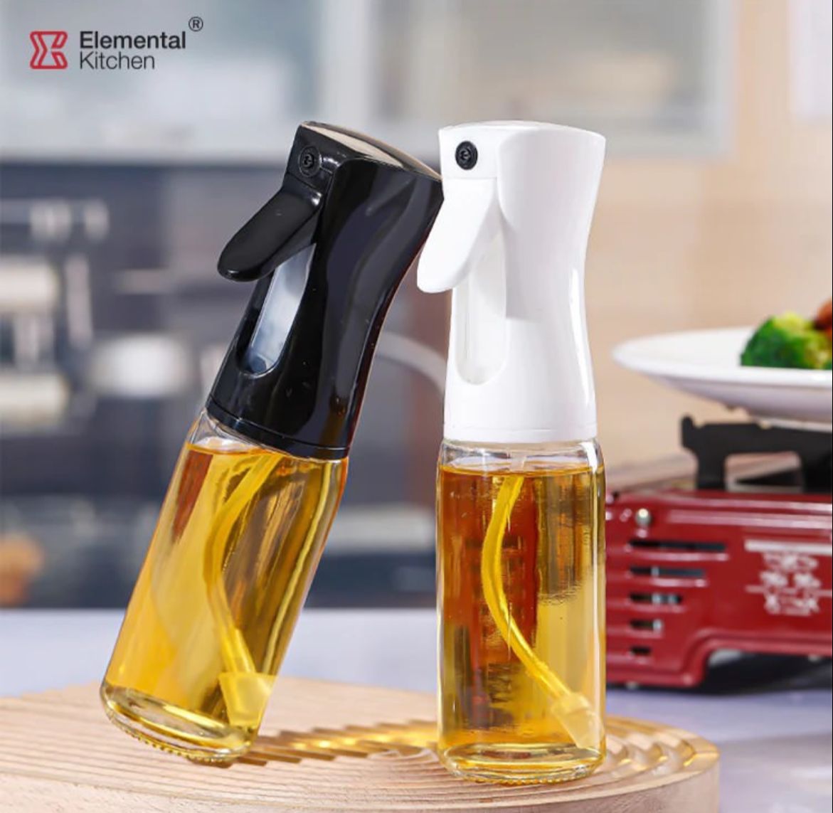 Elemental Kitchen Oil Spray Bottle – Refillable Mist Sprayer for Cooking, BBQ & Air Fryer