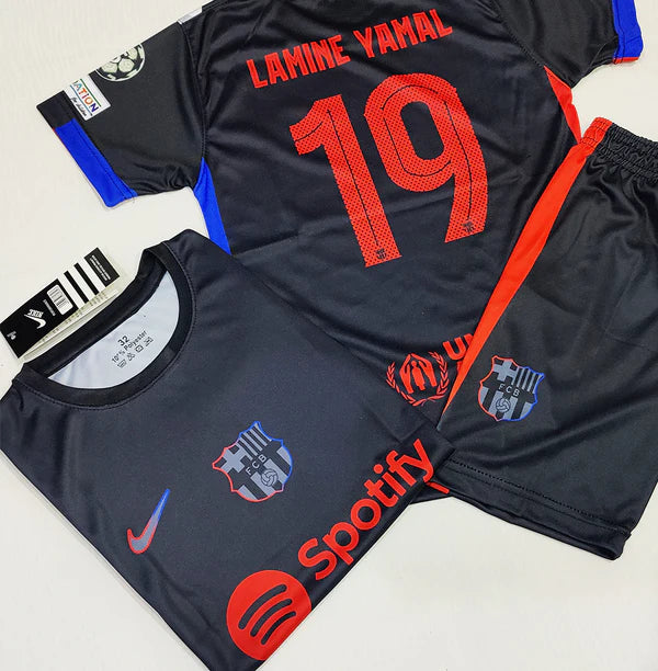 Lamine Yamal - FC Barcelona 🇪🇸 Black Football Kit - KIDS