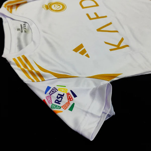 Cristiano Ronaldo | Al Nassr Golden White ⚜️⚽ Football Kit - KIDS