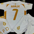 Cristiano Ronaldo | Al Nassr Golden White ⚜️⚽ Football Kit - KIDS